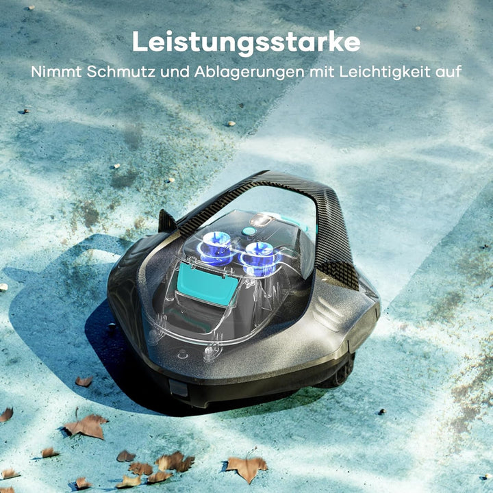 AIPER Poolroboter, 90 Minuten Leistungsstarke Reinigung, Dual-Antriebsmotoren, LED-Anzeigen, Automat