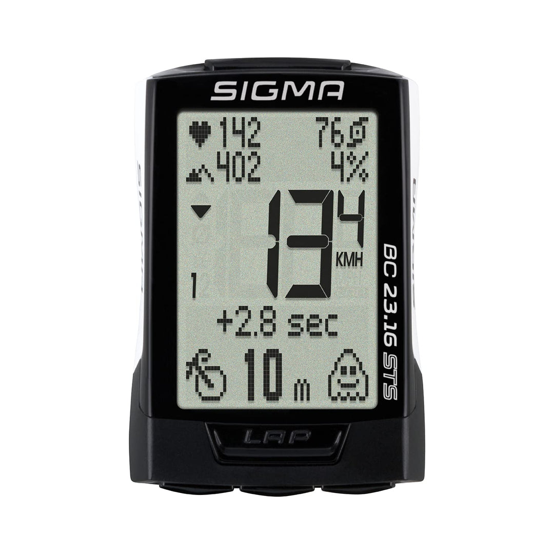 Sigma Sport BC 23.16 STS White | Fahrradcomputer mit Fahrrad-, Höhen- und Herzfrequenz Funktionen, T