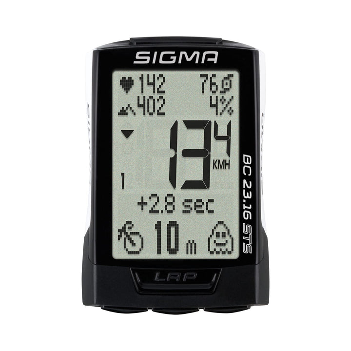 Sigma Sport BC 23.16 STS White | Fahrradcomputer mit Fahrrad-, Höhen- und Herzfrequenz Funktionen, T