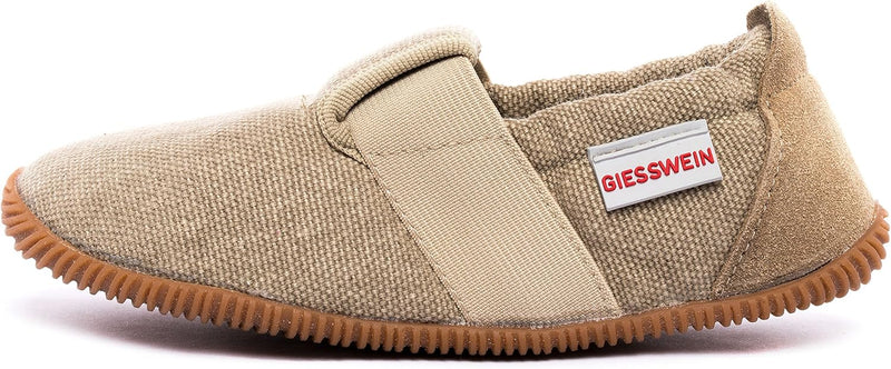 GIESSWEIN Kinder Hausschuhe Söll Slim-Fit - Baumwoll Slippers für Mädchen & Jungen, rutschfeste Kind