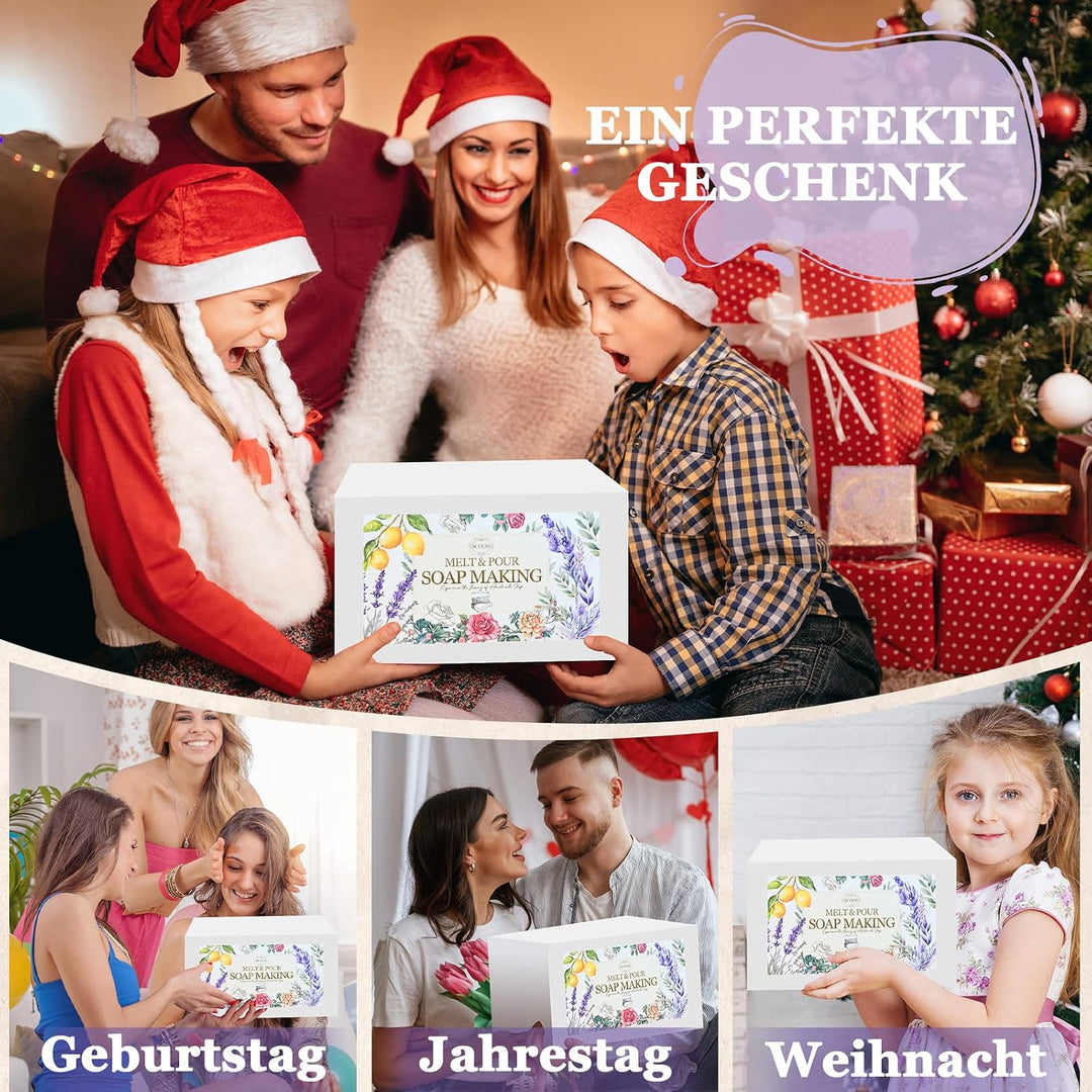 Vezerd Seife Selber Machen, Kreative Bastelset Erwachsene DIY Set | Seifenherstellung mit Seifenform