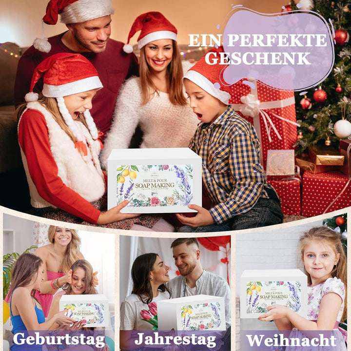 Vezerd Seife Selber Machen, Kreative Bastelset Erwachsene DIY Set | Seifenherstellung mit Seifenform