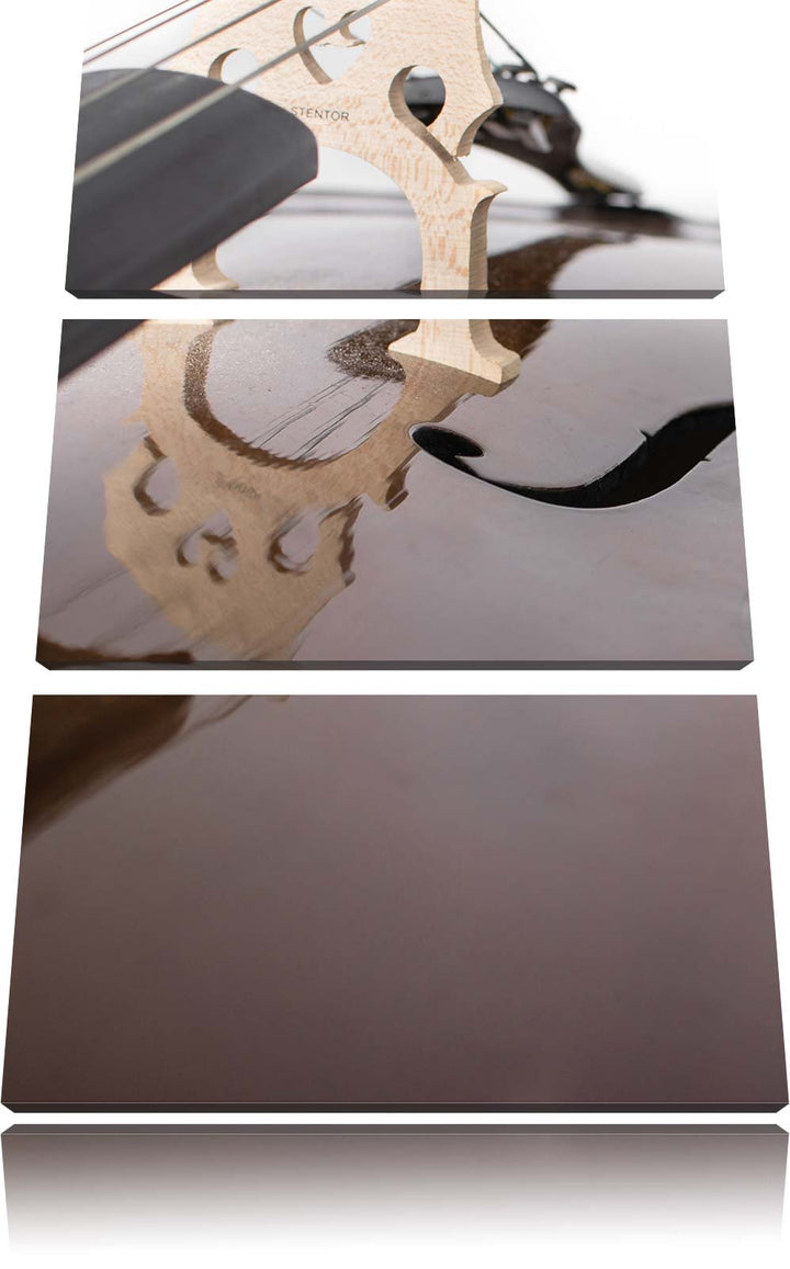 Cello 3-Teiler Leinwandbild 120x80 Bild auf Leinwand, XXL riesige Bilder fertig gerahmt mit Keilrahm