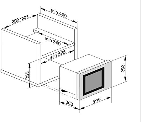 Kaiser 2520 Edelstahl Einbau Multifunktions Mikrowelle,25L,Heissluft Grill,21 Funktionen,Mikrowelle