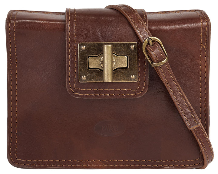 piké Umhängetasche braun echt Leder Damen - 016417