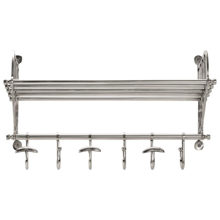 Hothingwell Gepäckträger zur Wandmontage, Aluminium, mit Kleiderbügeln | Lattenregal, verstellbare S