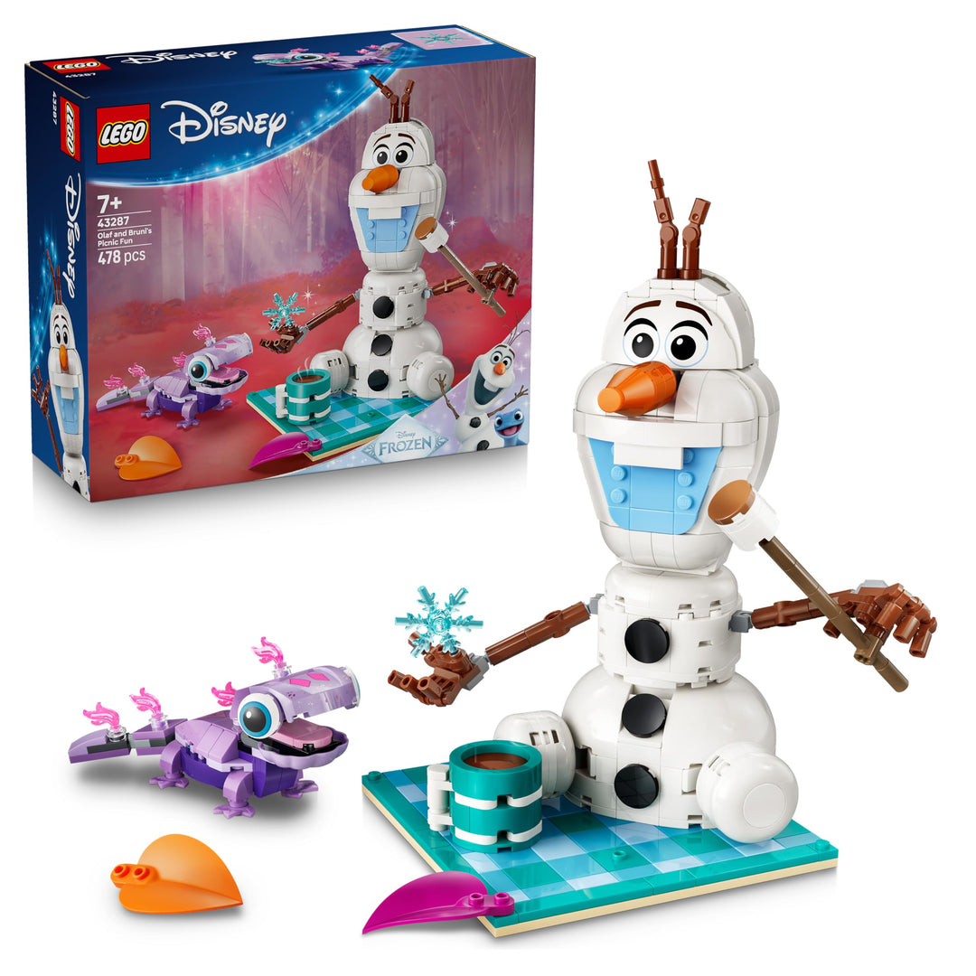 LEGO ǀ Disney Frozen Picknickspass mit Olaf und Bruni - Schneemann Figur mit Picknickdecke und Zubeh