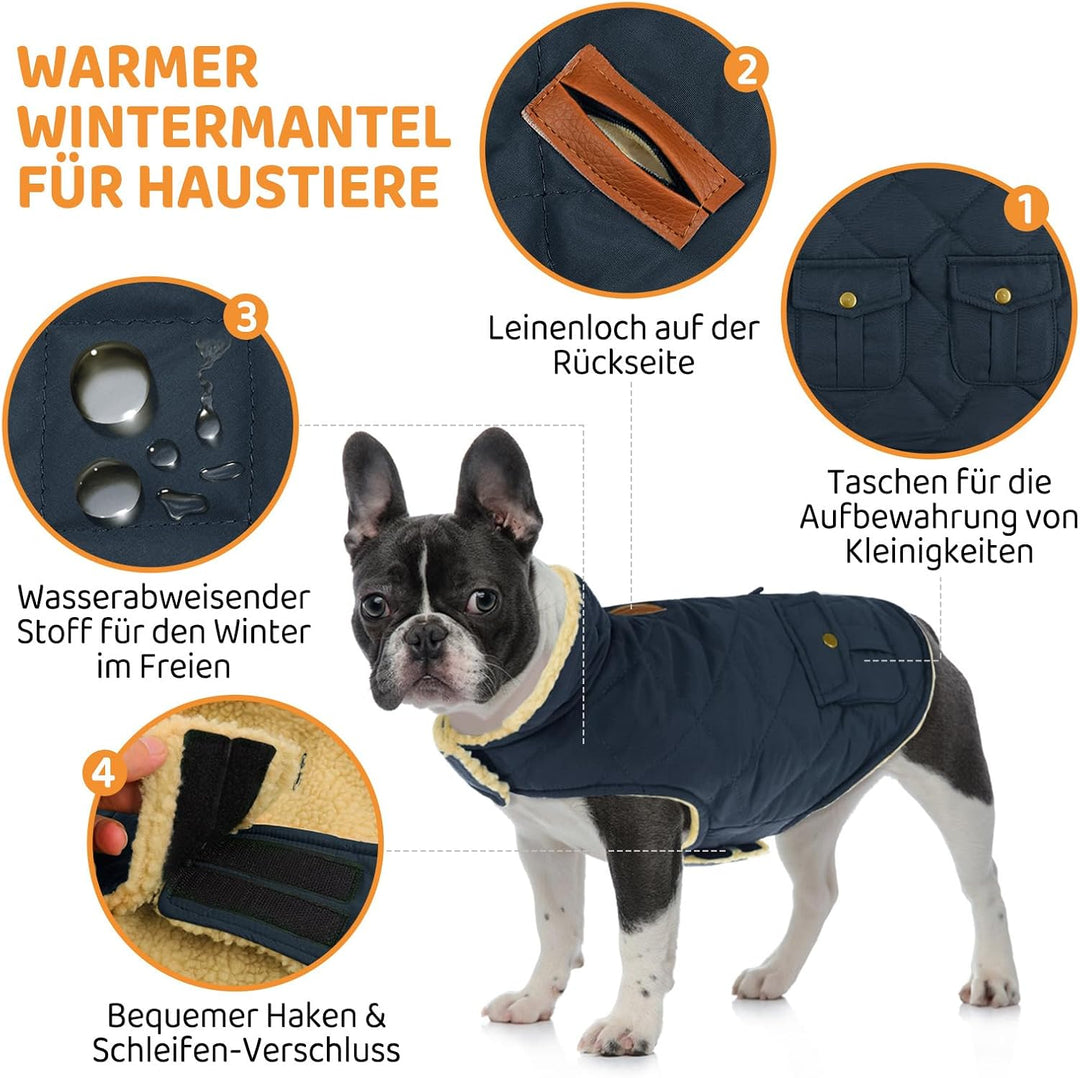Queenmore Wintermantel Hund Wasserdicht Hundemantel Winter Mittelgrosse Hunde Warme Fleecemantel Hun