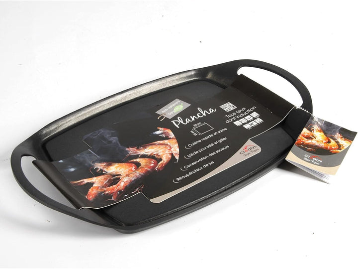 Crealys 513603 Plancha, 29x 23 cm, Aluguss, Schwarz
