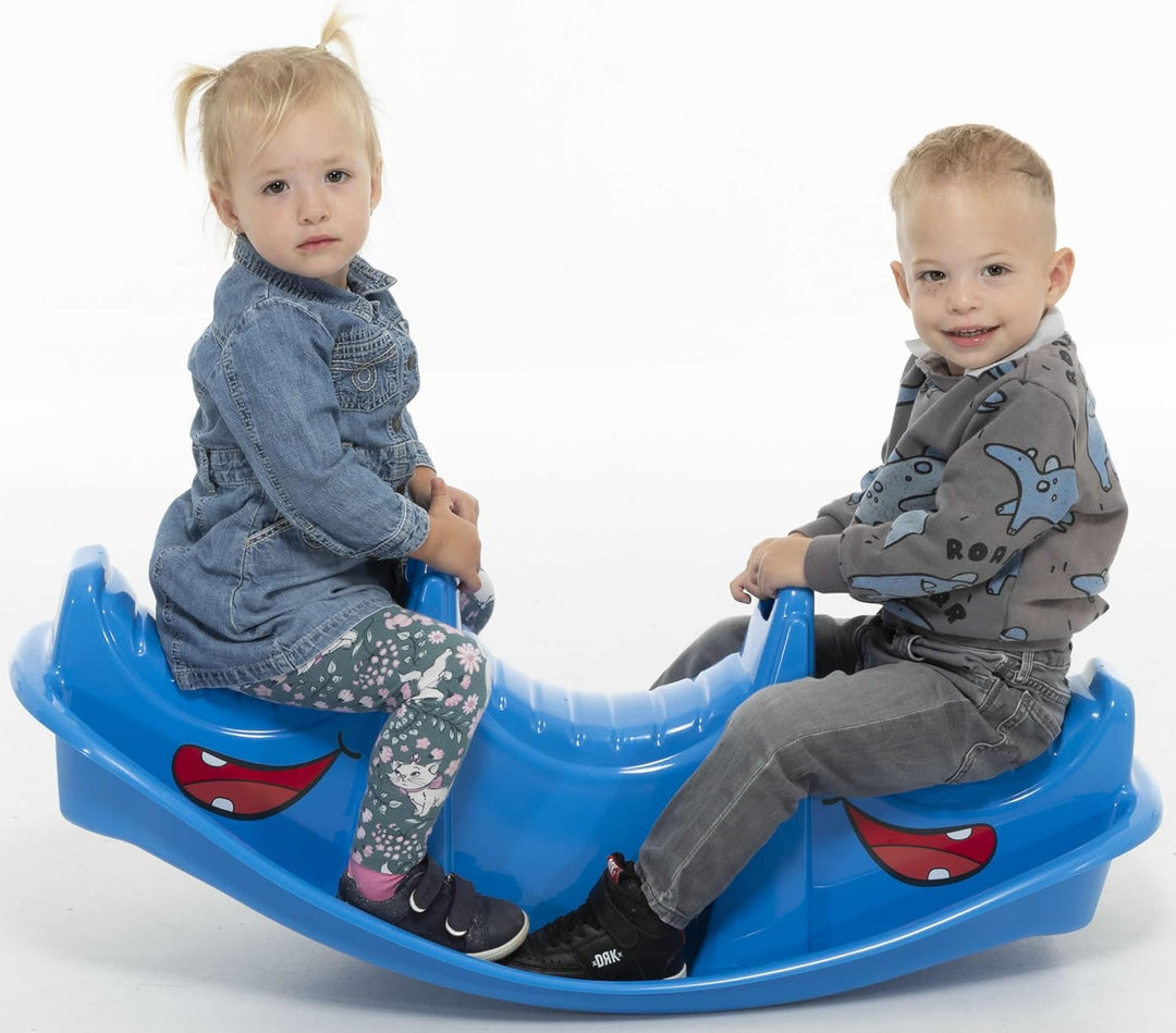Wippe Rocker Nilpferd Tier Schaukelwippe Kunststoff Kinder Spielzeug blau, Blau