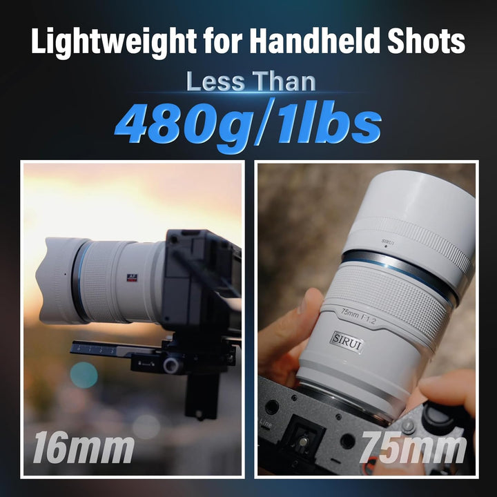 SIRUI Sniper 16mm 75mm Autofokus-Objektiv-Set, F1.2 Weitwinkel APS-C Kameraobjektiv, E Mount Objekti