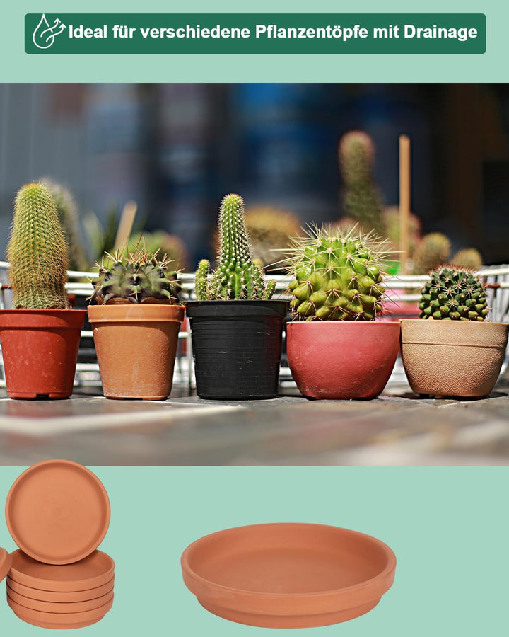 Untersetzer aus Terrakotta-Topf, 17,8 cm, 6 Stück, mittlere runde Blumentopf-Untersetzer, mittlere T