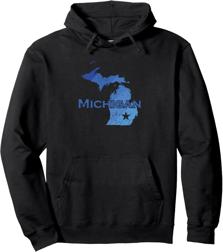 Übersichtskarte des amerikanischen Bundesstaates Michigan USA Pullover Hoodie