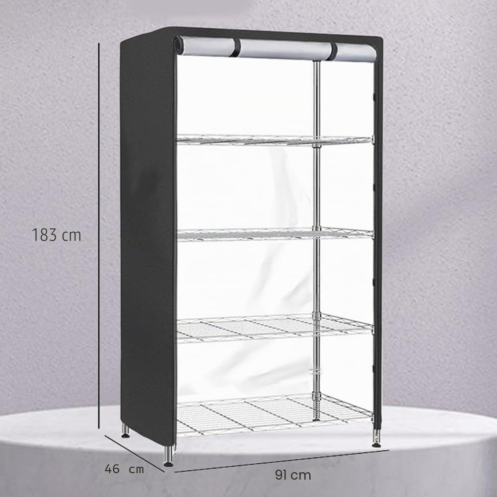 91,4 x 45,7 x 182,9 cm Aufbewahrungsregal-Abdeckung, Drahtregal, schwarzes PVC-Netz, wasserdichtes S