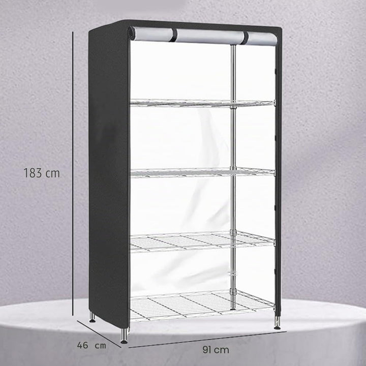 91,4 x 45,7 x 182,9 cm Aufbewahrungsregal-Abdeckung, Drahtregal, schwarzes PVC-Netz, wasserdichtes S