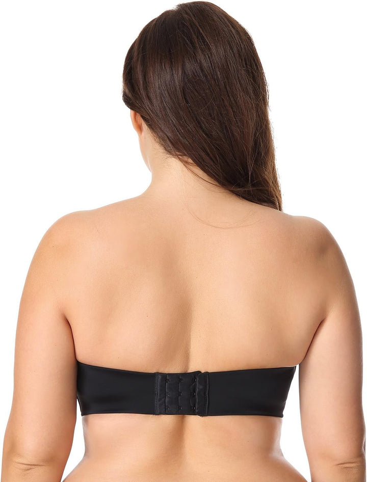 DELIMIRA Damen Push Up Trägerloser BH Spitze Grosse Grössen BHS mit Gemoldete Cups 85G Schwarz, 85G