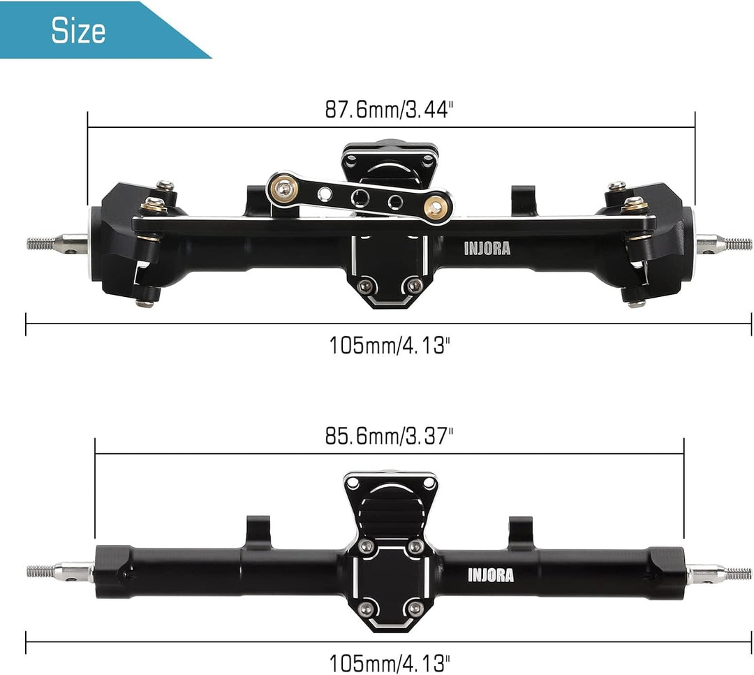 INJORA RC Vorder Hinter Achse CNC Aluminium Verlängert 4mm für 1/24 RC Crawler Axial SCX24 Deadbolt