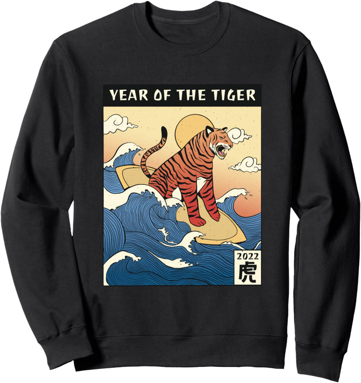 Chinesisches Neujahr, 2022, Tiger Surf NY Zodiac Männer Frauen Geschenke Sweatshirt