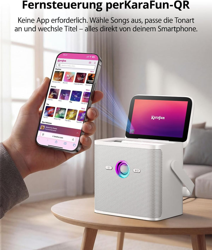 Ikarao Karaoke-Maschine für Erwachsene Kinder, mit Songtext-Display, WiFi-Verbindung zu YouTube &amp; Ka