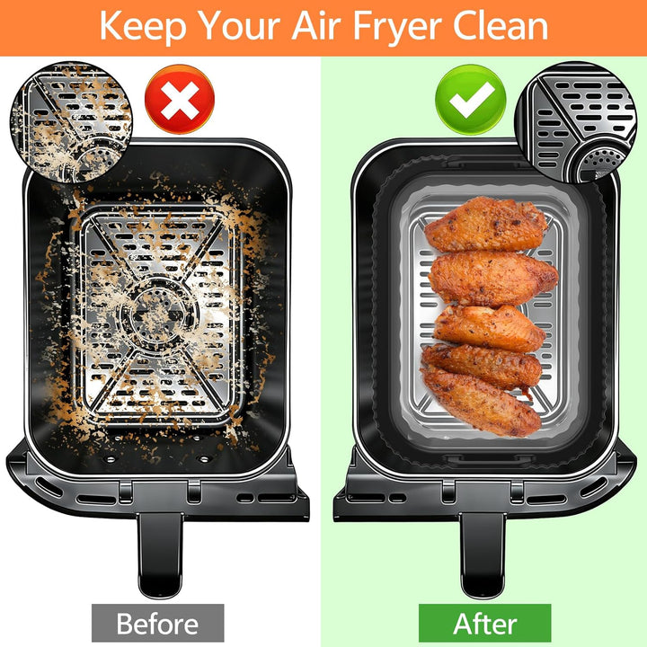 2 Stück Auflaufform Airfryer mit Herausnehmbarer Silikongriffen für Ninja AF400EU/DZ400EU/AF500EU fü