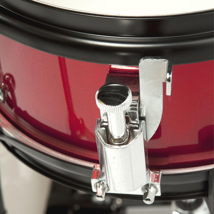 Fame Kiddyset 5 PC Junior Drumset Red, Kinderschlagzeug mit Bass Drum, Toms, Snare, Hardware und Hoc