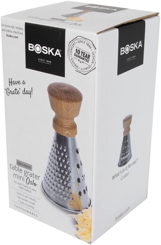 Boska Tischreibe Mini Oslo/drie verschiedene Flächen/Edelstahl/Holz/Braun/Silber / 85 x 85 x 150 mm