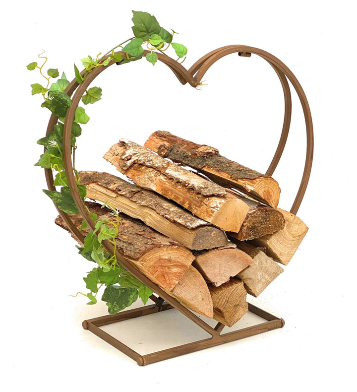 DanDiBo Kaminholzregal Innen Metall Herz Kaminholzständer 2013221 M 53 cm Holzkorb Kaminholzhalter H