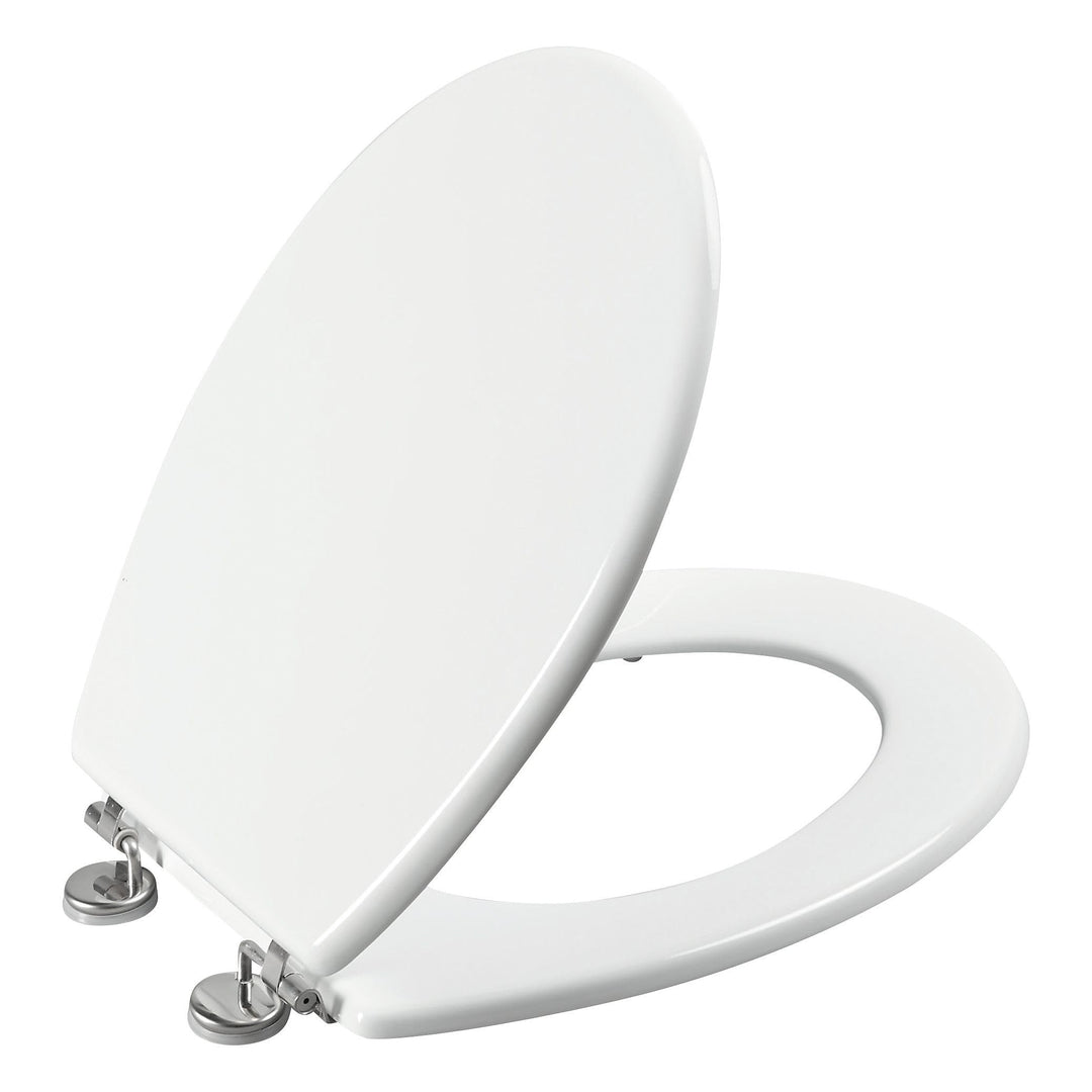 Allibert 1680111 Boliva WC-Sitz mit Edelstahl Scharnieren, Weiss, Weiss
