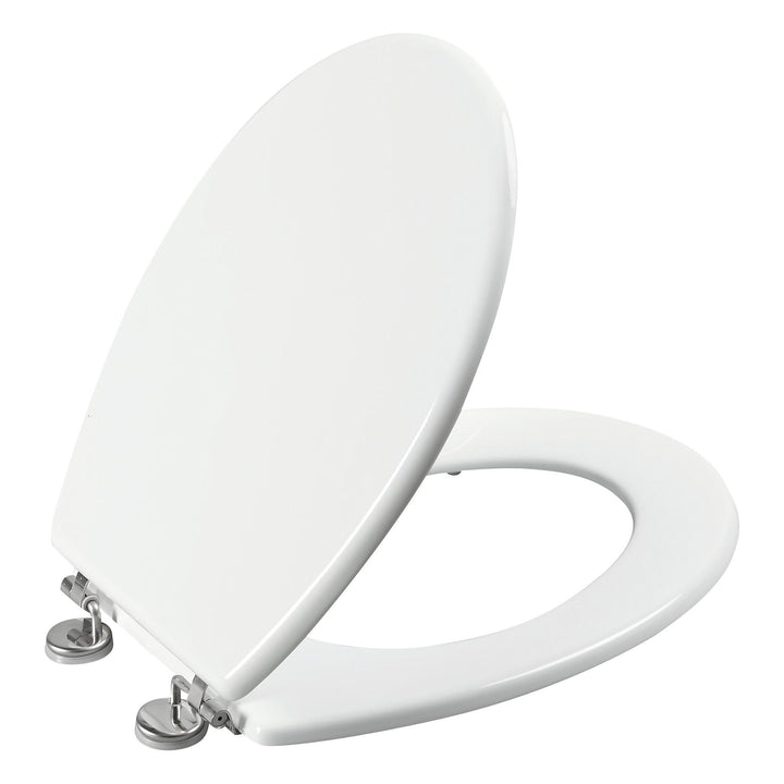 Allibert 1680111 Boliva WC-Sitz mit Edelstahl Scharnieren, Weiss, Weiss