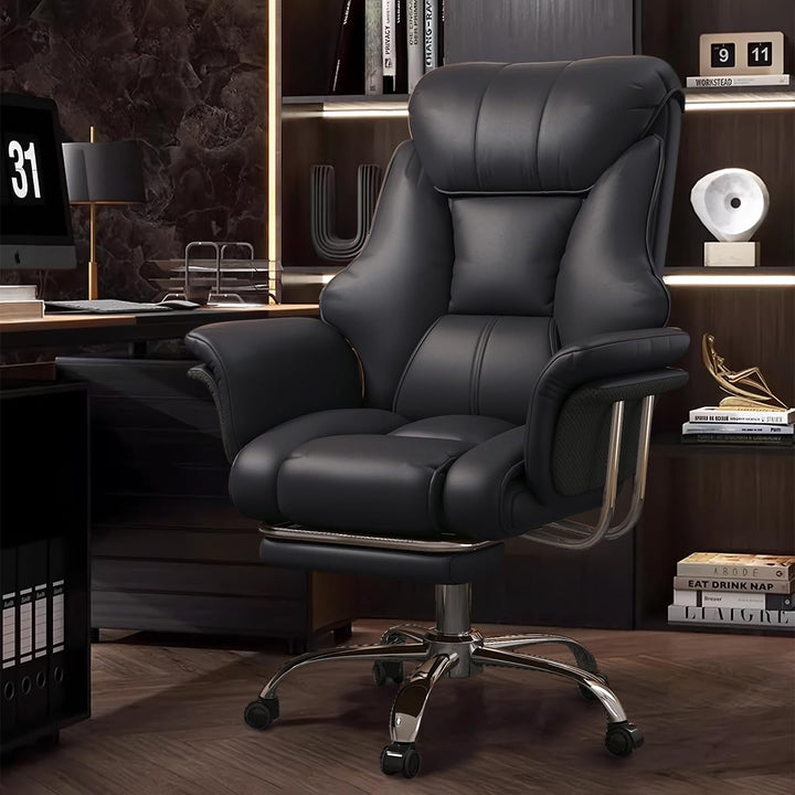 Bürostuhl mit Fussstütze & Lendenwirbelstütze – Ergonomischer Gaming-Stuhl mit höhenverstellbarem Ko