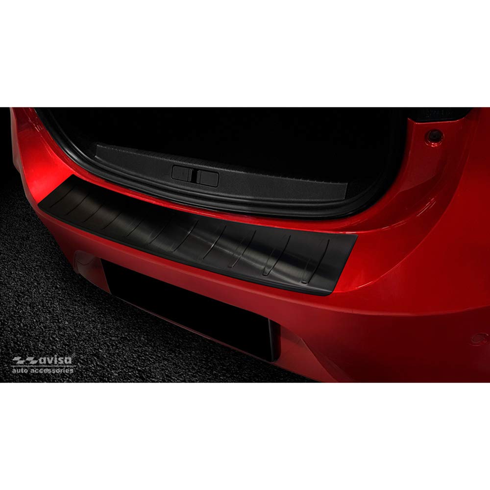 Avisa Schwarz Edelstahl Heckstossstangenschutz kompatibel mit Opel Corsa F HB 5-türer GS-Line 2019-