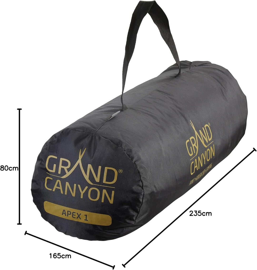 Grand Canyon APEX 1 - Kuppelzelt für 1-2 Personen | Ultra-leicht, wasserdicht, kleines Packmass | Ze