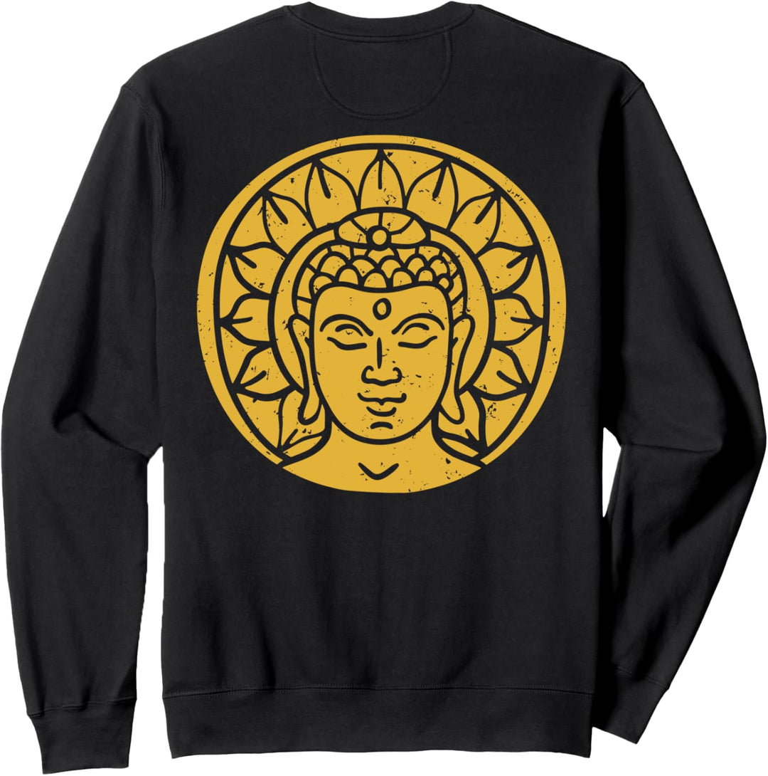 Backprint Buddha Kopf Spirituelles Chi Sweatshirt
