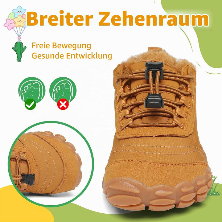 SAGUARO Kinder Winter Barfussschuhe Winterschuhe Warme Gefüttert Wanderschuhe Leicht rutschfest Wint