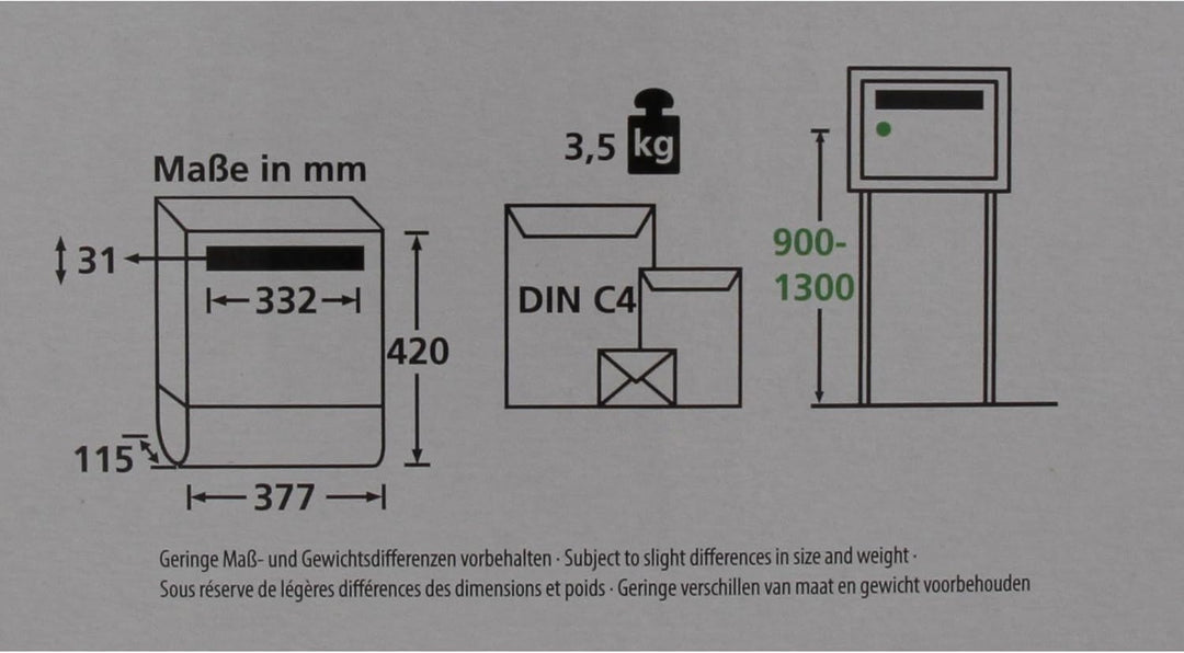 Burg Wächter Briefkasten mit Zeitungsfach und beleuchteter Hausnummer, Rostfreier Edelstahl, Einwurf