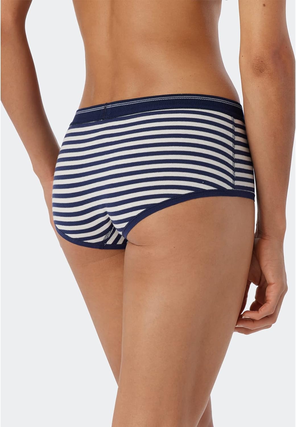 Schiesser Revival, Damen Micro Pants Greta, Dunkelblau Geringelt, 34