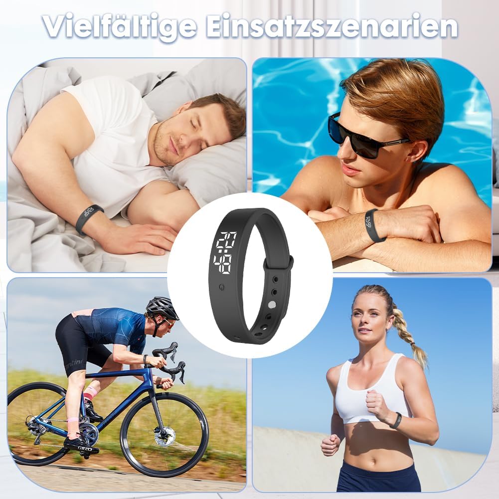 Vibrationsalarm Erinnerung Uhr, Vibrationswecker Armband, Silent Vibrating Alarm Reminder Watch mit