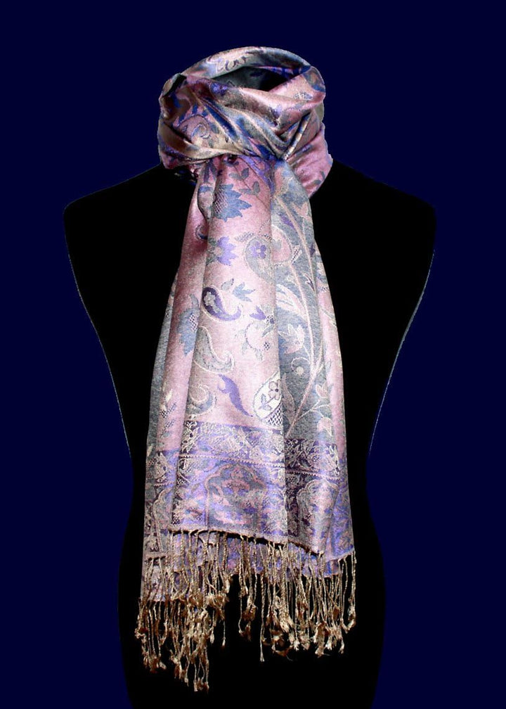 Lorenzo Cana Luxus Pashmina Damenschal Schaltuch jacquard gewebt 100% Seide 70 x 190 cm Paisley Must