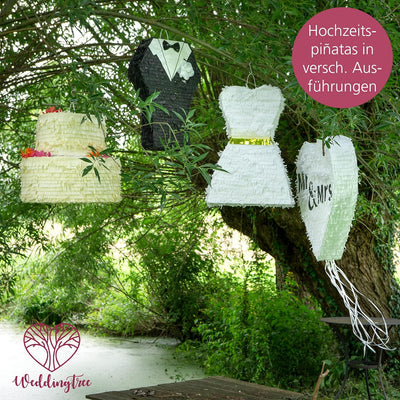WeddingTree Pinata Braut Hochzeits Kleid zum Befüllen – Pinata Hochzeit - Party Spiel Spass zur Hoch