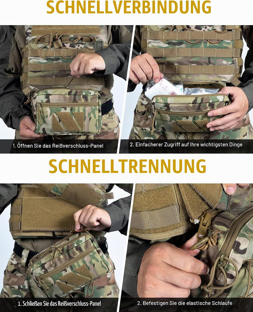 OneTigris Drop Down Pouch, PLUS1S Dump IFAK Pouch, Organizer Fronttasche für Taktische Weste Platten