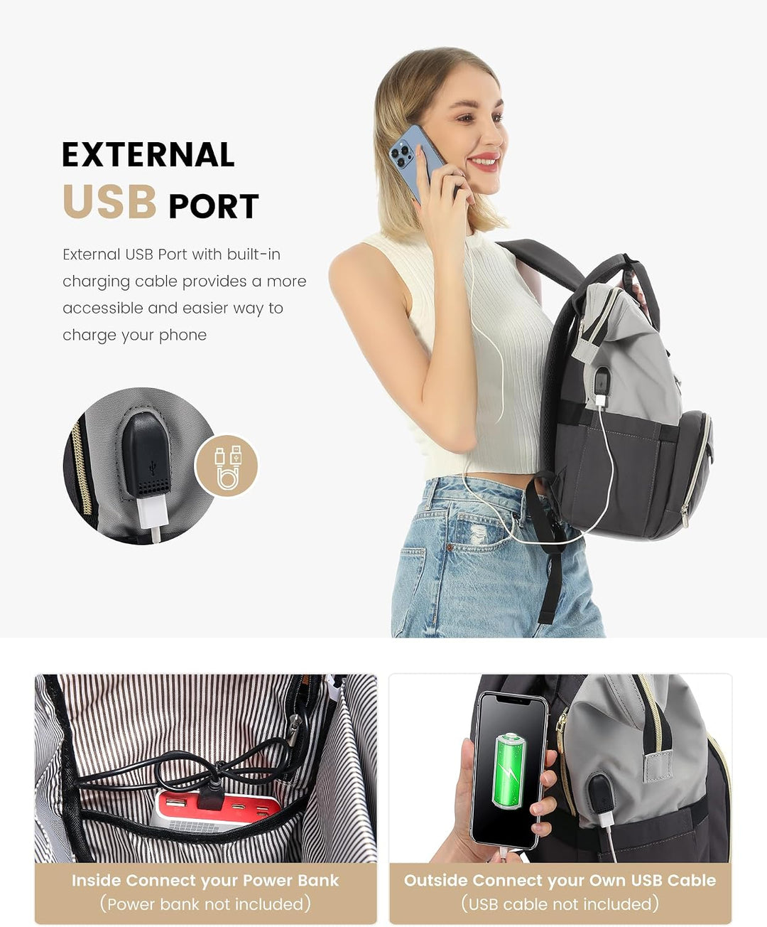 LOVEVOOK Rucksack Damen, Laptop Rucksack 17 Zoll, Schulrucksack Teenager | Reiserucksack Arbeitsruck