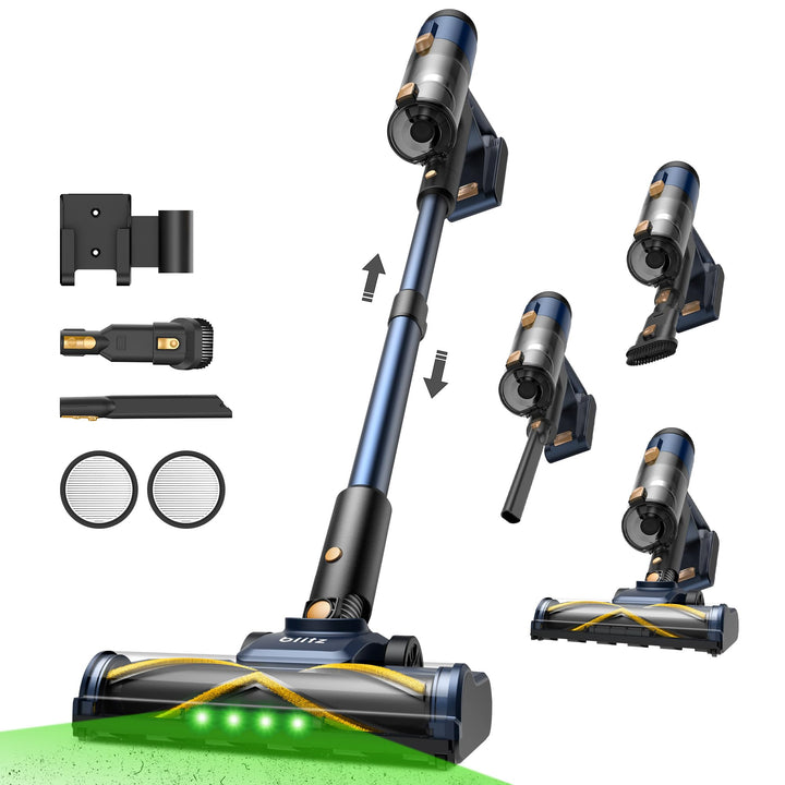 Vexilar Leichter Staubsauger Kabellos, 50Kpa/50Min/450W, Akku Staubsauger mit LED Touchscreen und Gr