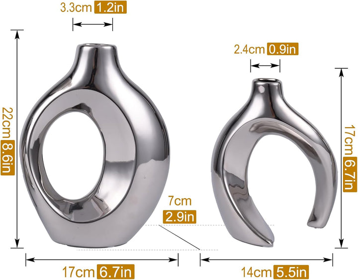 XIAOMAGG Keramik Vase，2er Set Hohle Weisse Moderne Vasen für Nordisches, Vasen Deko, ästhetische Boh