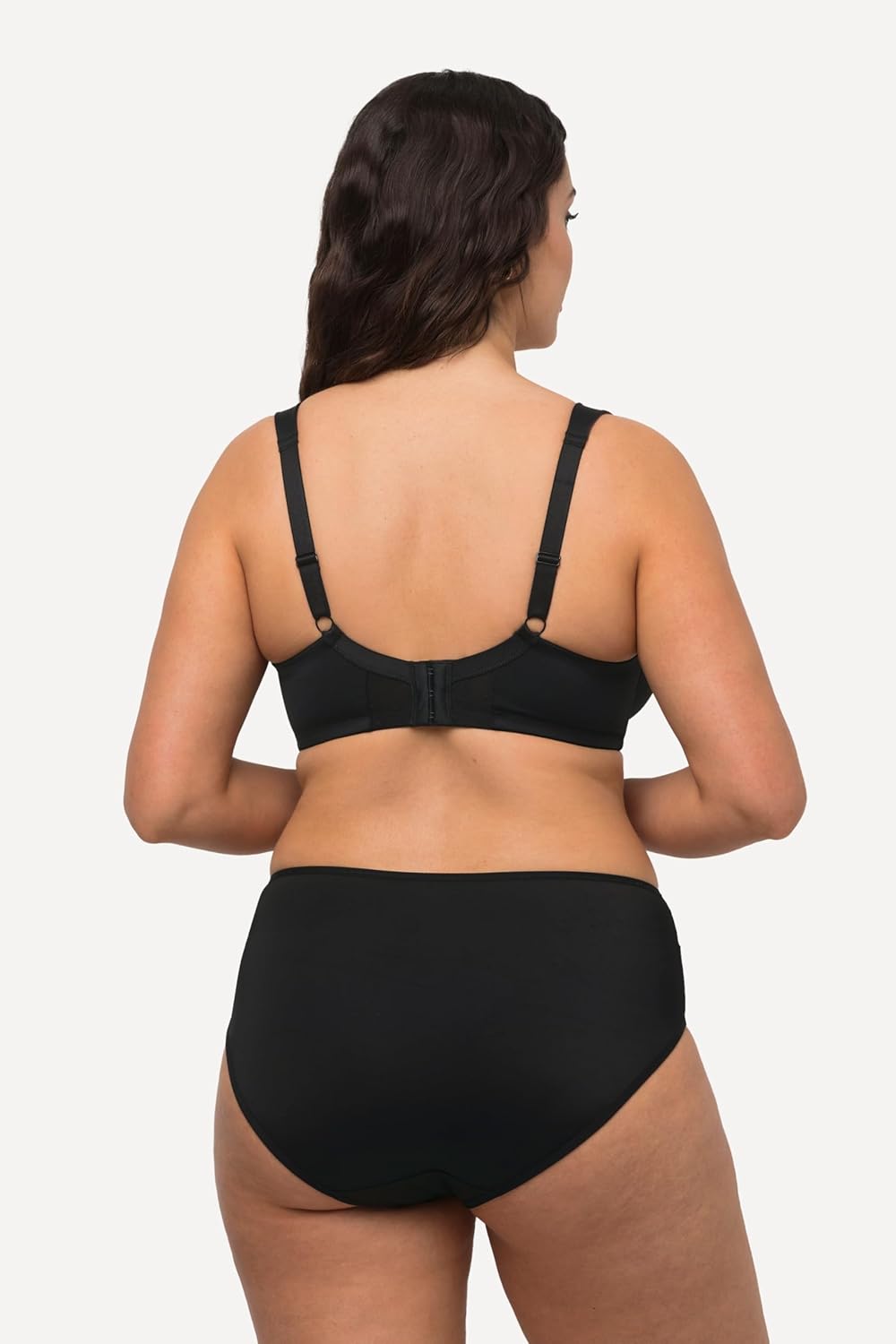 Ulla Popken Damen Bügel, Mesh-kante, Cup B-F BH 85B Schwarz, 85B Schwarz