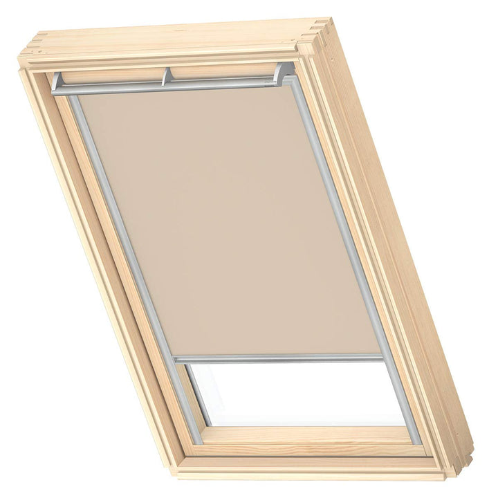 VELUX Original Dachfenster Verdunkelungsrollo für CK04, Sandbeige, mit Grauer Führungsschiene
