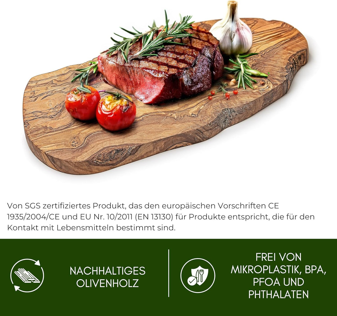 Erreke Schneidebrett, Natürliches Olivenholz, Servieren oder Schneiden von Speisen, Schneidebretter