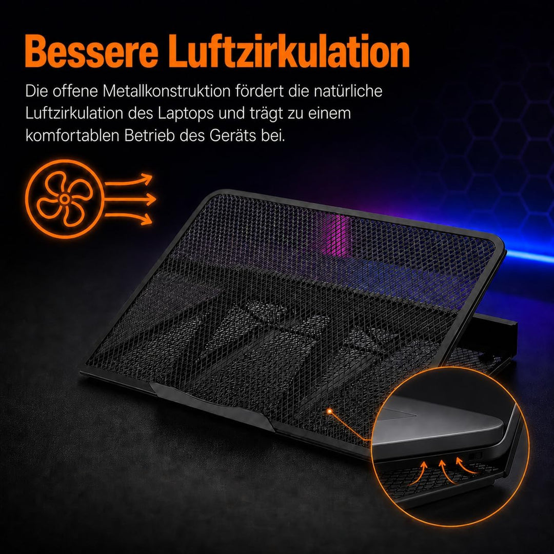 KRUX Laptop Stand, universeller Laptopständer, komplett aus Metall, Gute Belüftung des Notebooks, Ve