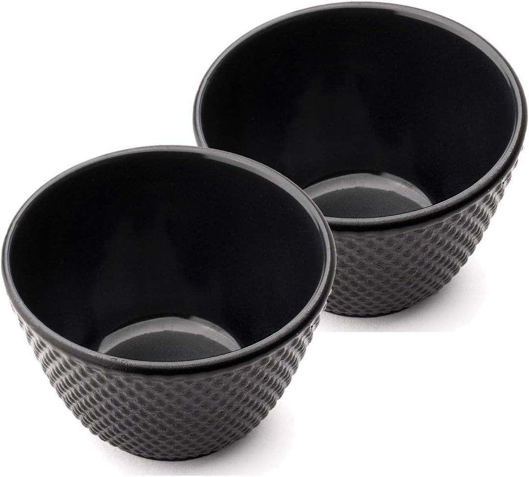 Teekanne asiatisch Gusseisen Set schwarz 0.8 Liter Teekessel mit Henkel & Edelstahl Tee-Filter-Sieb-