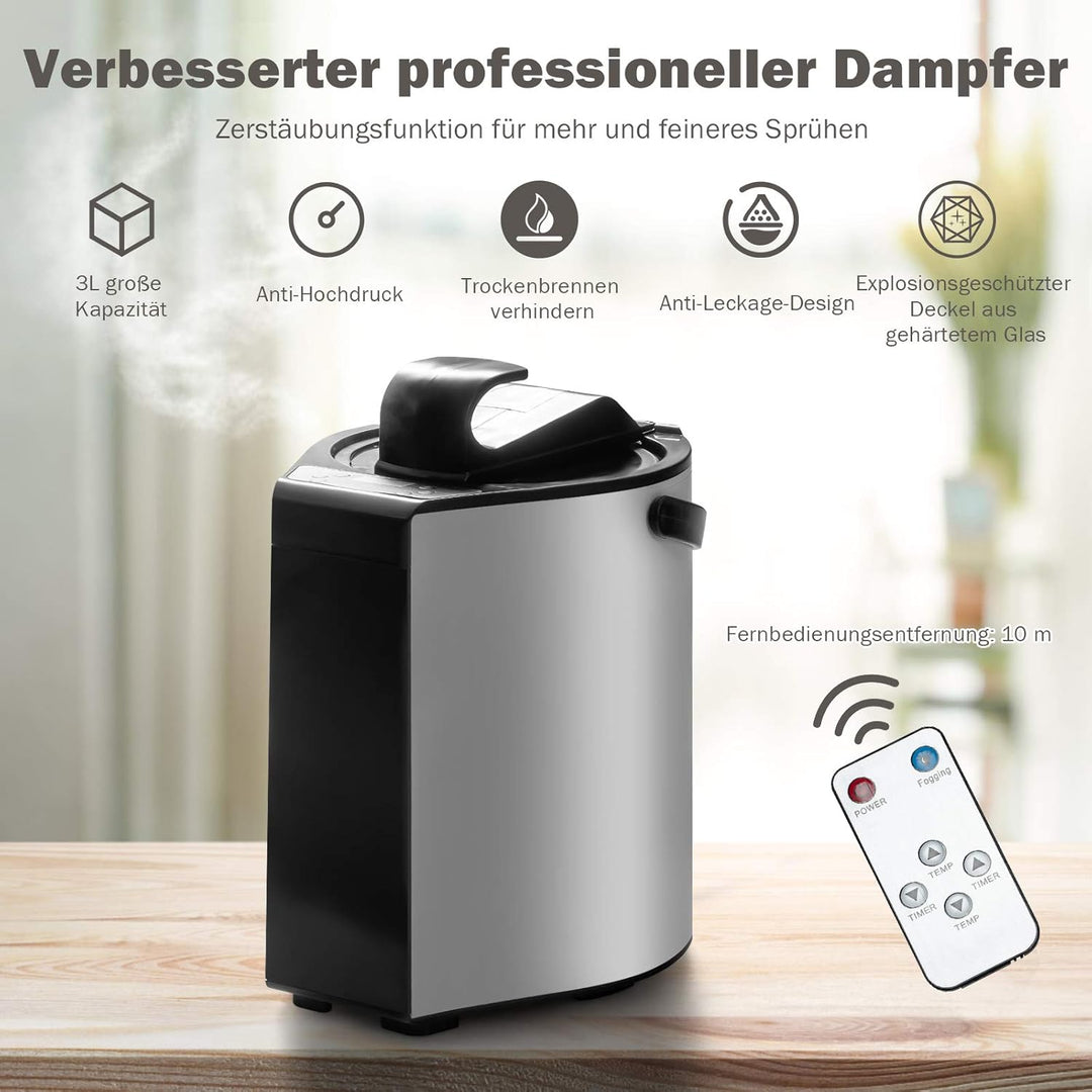 COSTWAY 3L Mini Dampfsauna mit Zerstäubungsfunktion, Heimsauna mit Fernbedienung, Wärmekabine mit ei
