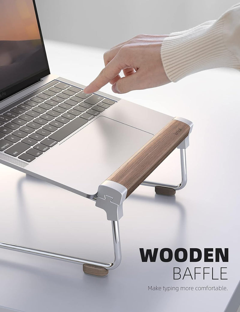 Lamicall Laptop Ständer, Universal Notebook Ständer - Ergonomischer Schreibtisch Holz Halter, Halter